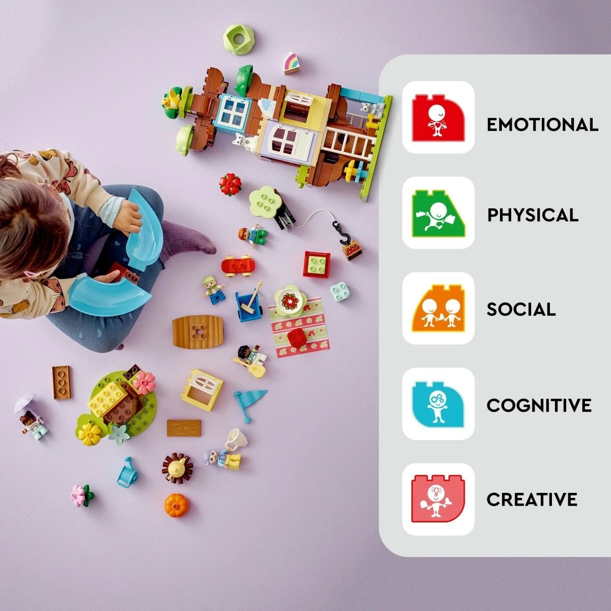 Set lodrash LEGO DUPLO Tree House 3 in 1, 126 pjesë, për fëmijë, shumëngjyrëshe