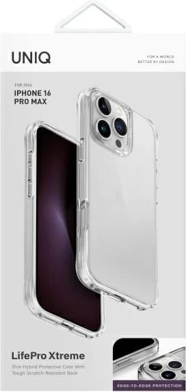 Mbështjellës UNIQ LifePro Xtreme për iPhone 16 Pro Max, Transparent