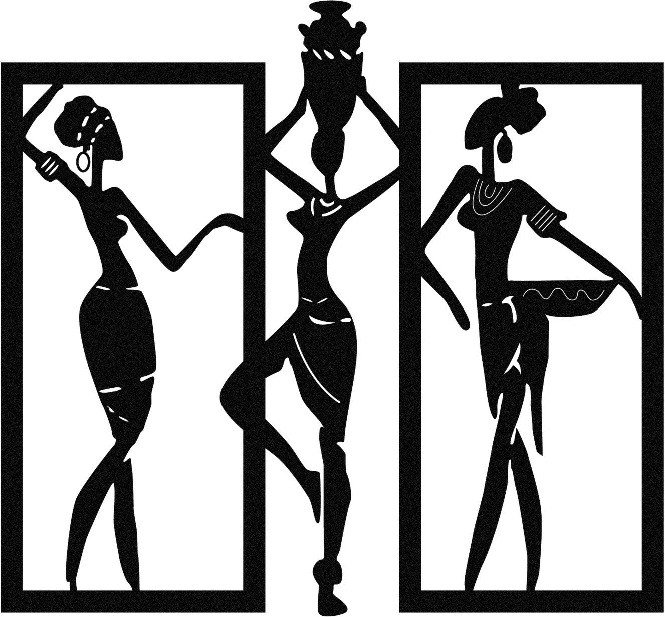 Aksesor dekorativ metalik për mur, Wallity Aurora, M119, ngjyrë e zezë, 71x66cm