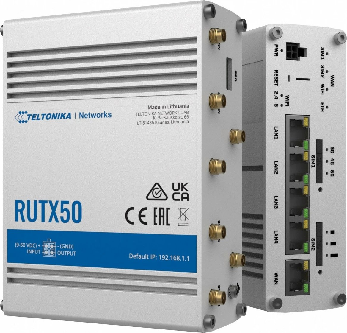 Router TELTONIKA RUTX50, 5G, Dual SIM, 4xLAN, WiFi, USB2.0, Alumini