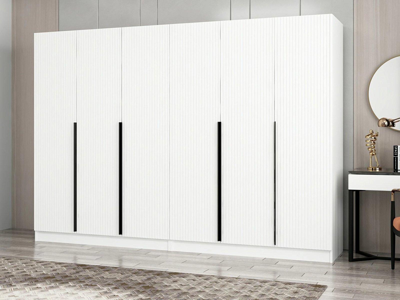 Dollap Skye Decor, Kale Plus - 7787, i bardhë, 270x210x52cm