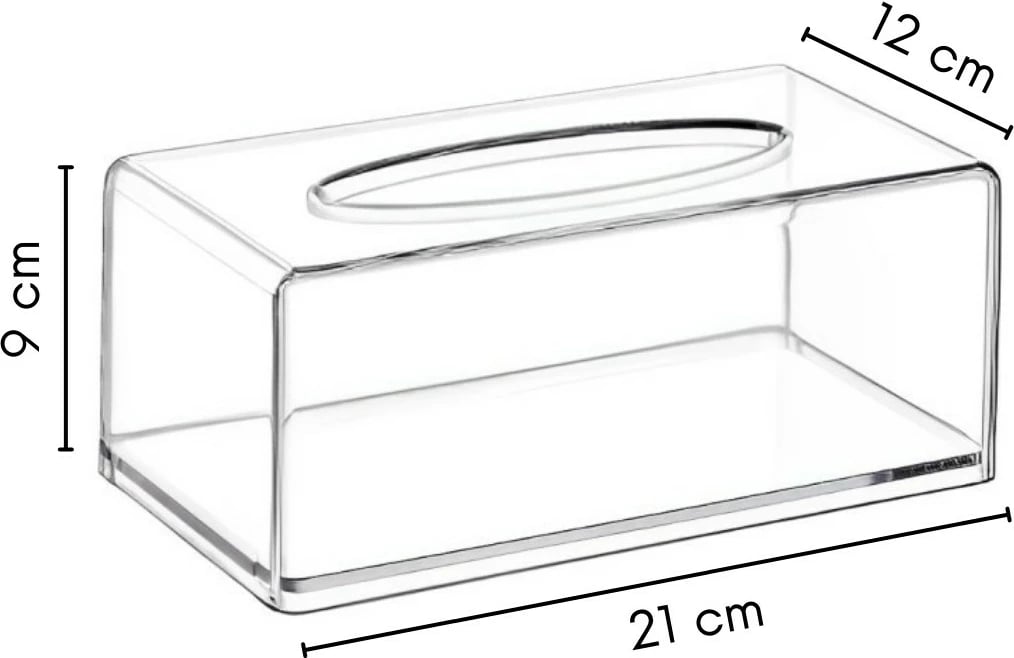 Mbajtës pecetash plastik, transparent, Hermia, CLRPCTORG