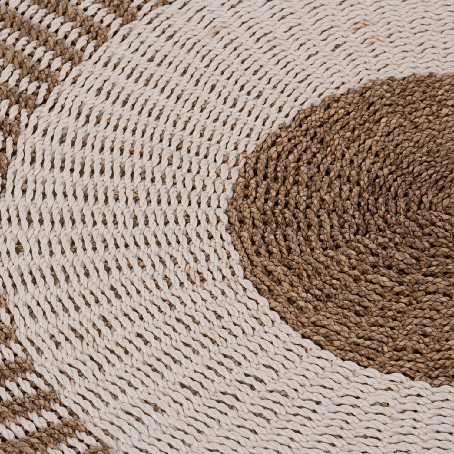 Tapet i rrumbullakët KIRKI, fibra natyrale seagrass, ngjyrë bardhë-natyrale, Φ150 cm