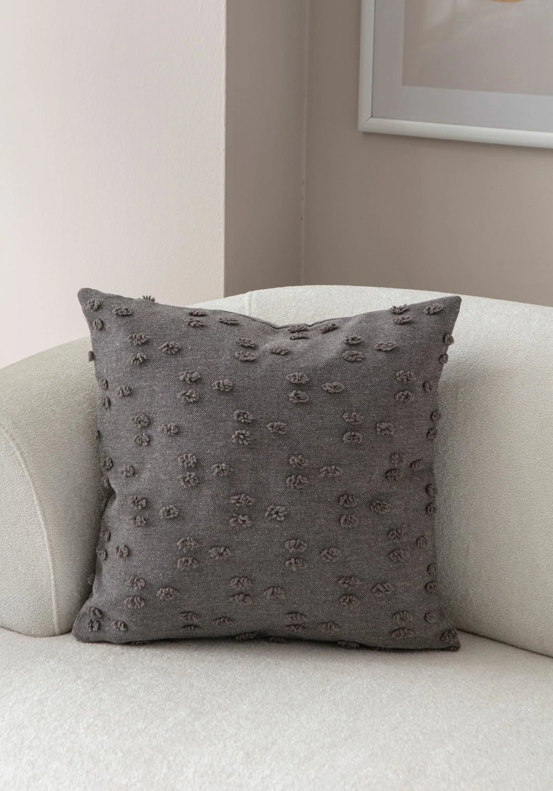 Jastëk dekorativ, ngjyrë gri, Evila Originals, Tuffet v7, 43x43cm