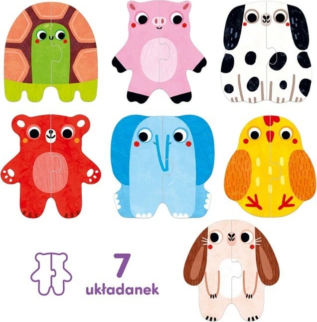 Puzzle për fëmijë CzuCzu My First Puzzles - Animals, 14 pjesë, shumëngjyrëshe