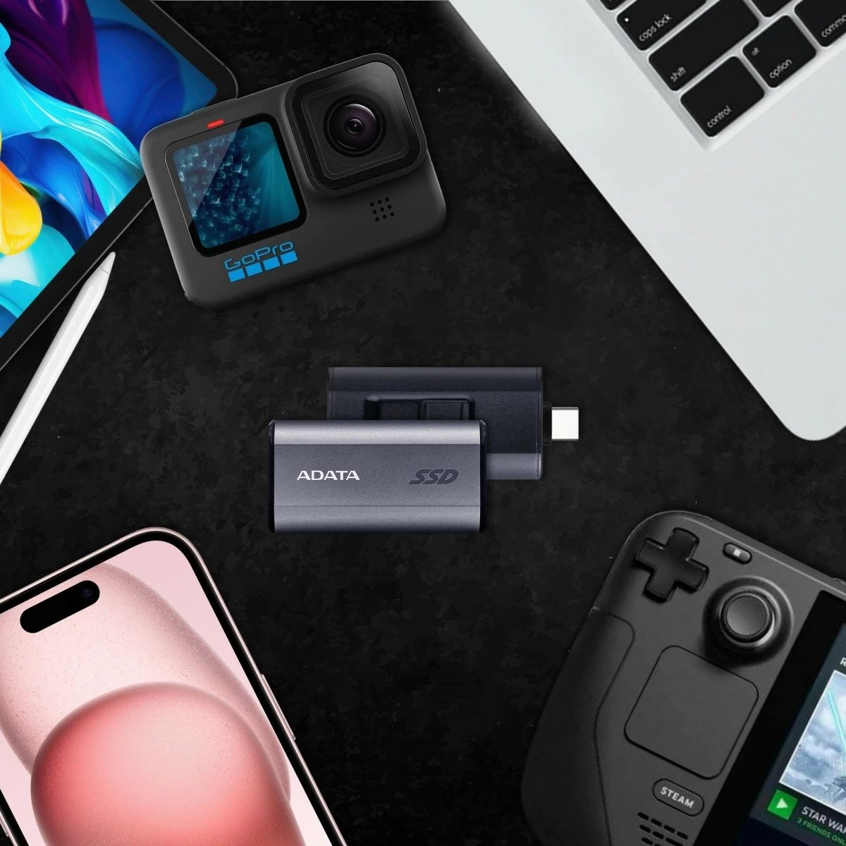 Kasë SSD e jashtme Adata SC750, 500 GB, USB 3.2 Type-C, Titanium Kasë SSD e jashtme Adata SC750, 500 GB, USB 3.2 Type-C, Titanium