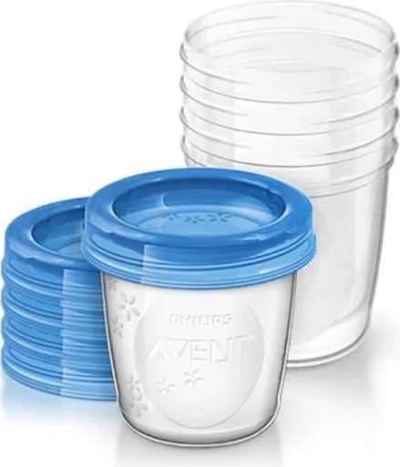 Kuti për qumësht gjiri Avent 5 copë 180ml me kapakë