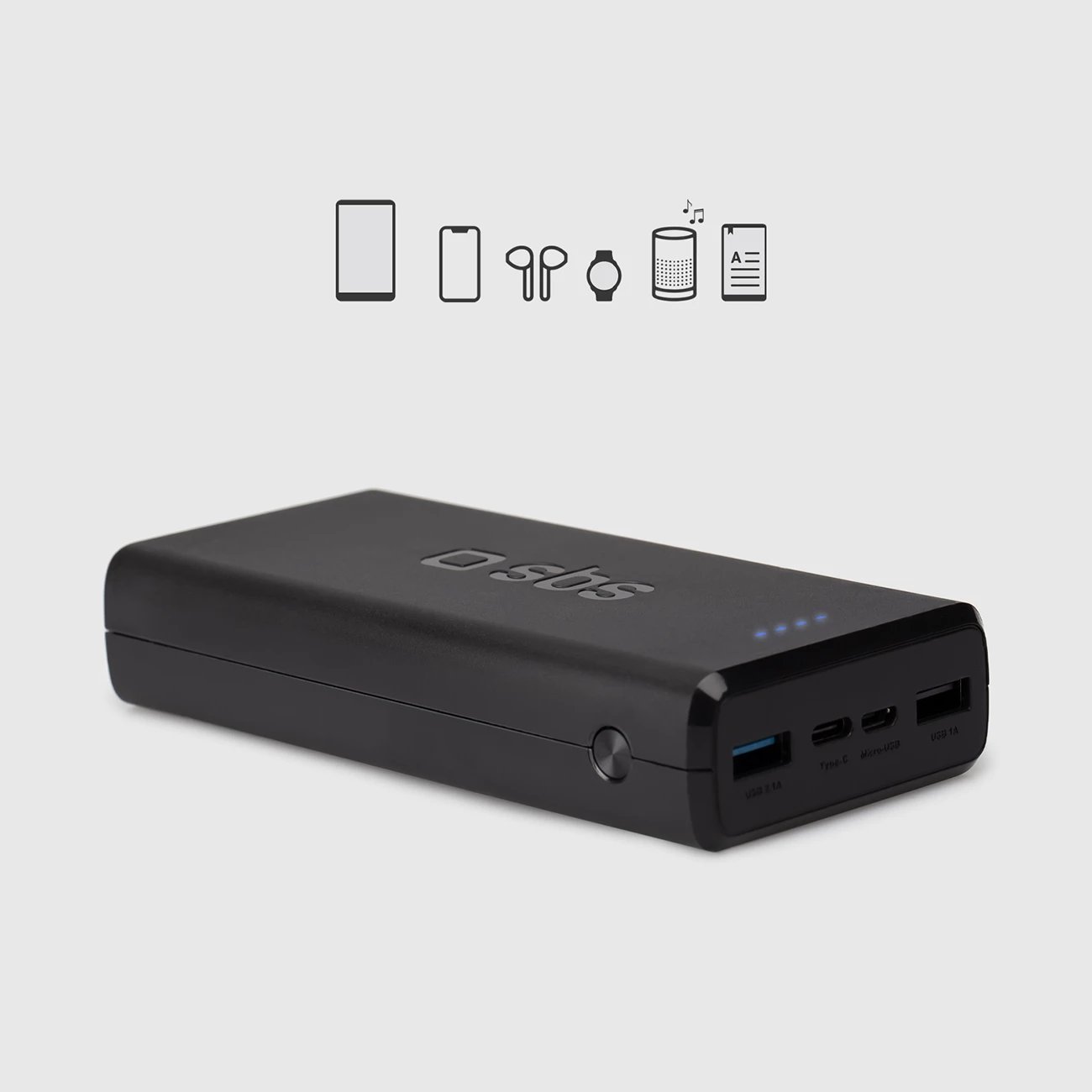 Power bank SBS 20,000 mAh, 2 USB, e zezë