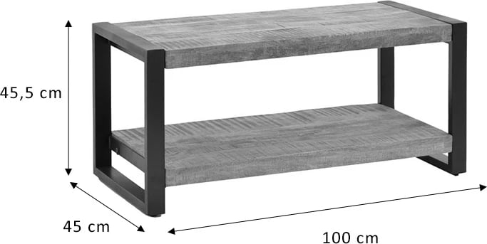 Tavolinë kafeje Miles dru mango natyral-e zezë 100x45x45.5cm