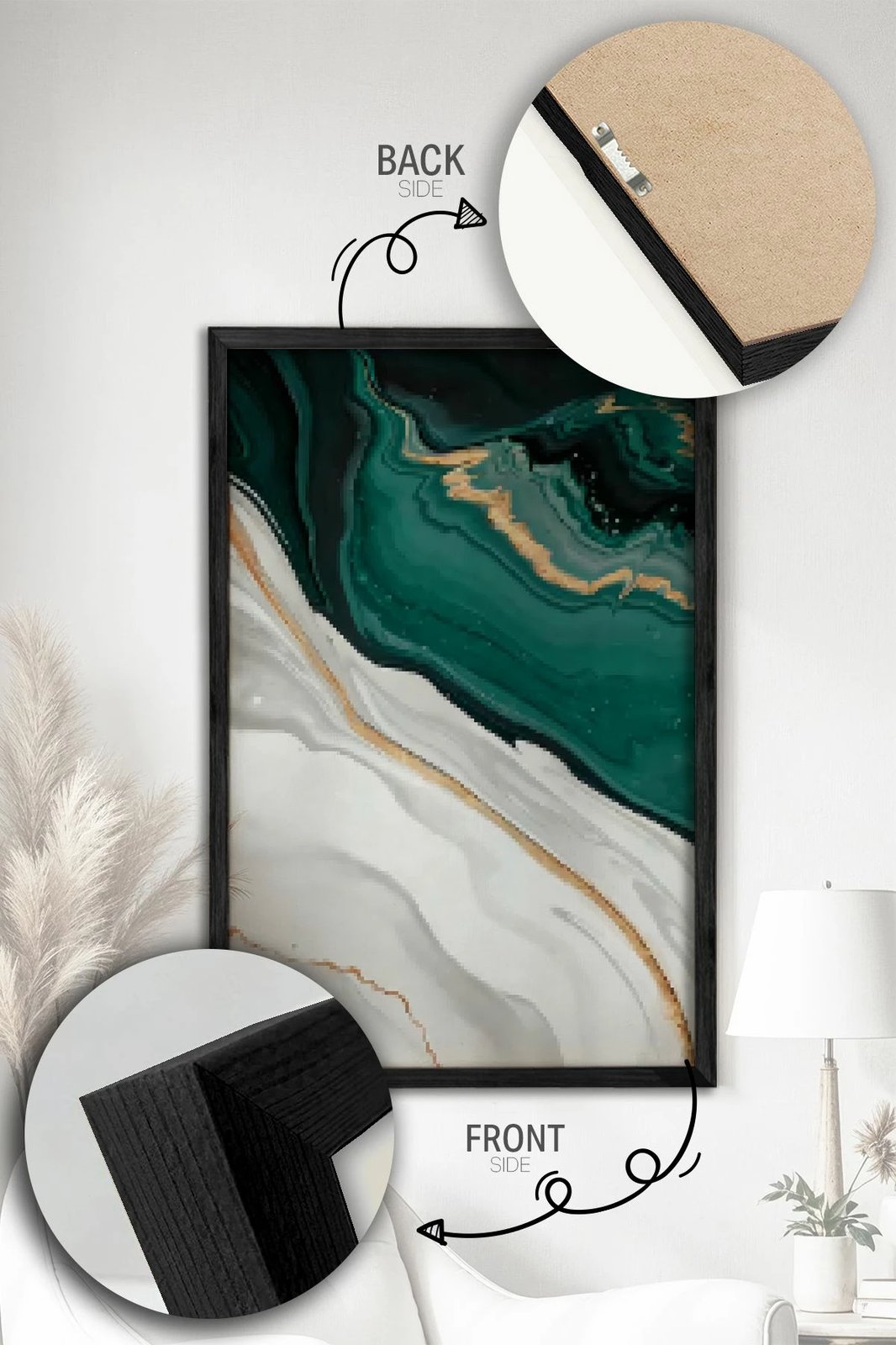 Pikturë dekorative me kornizë (2 copë), Wallity, Ersy2Lımodel4-Sıyah