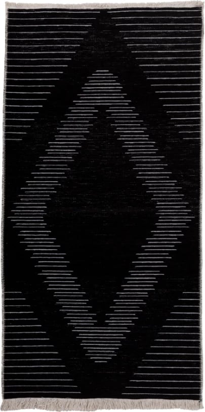 Qilim korridori Sight, 80x170, material tekstili, ngjyrë e zezë-gri