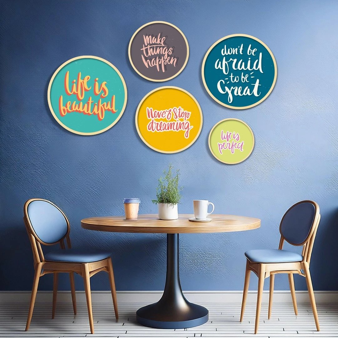 Pikturë dekorative me kornizë MDF (5 copë), Wallity, Yats-15