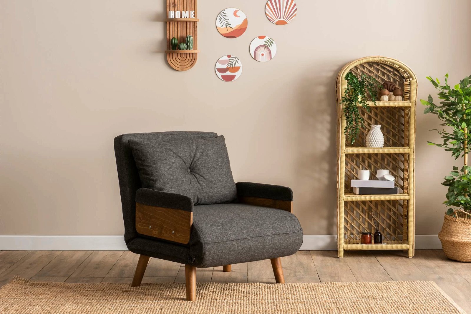 Krevat-karrige një vendësh Atelier del Sofa, Cosmo Single, gri e errët