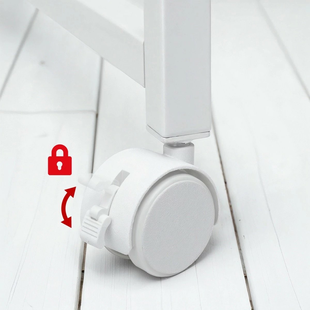 Tavolinë pune palosëse me rrota, Maclean, MC-1250 W, 100x50 cm, lartësi 75 cm, ngarkesë 50 kg, e bardhë