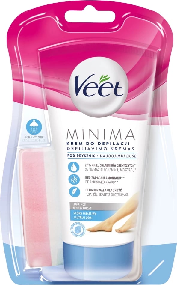 Krem depilator për femra Veet Minima për lëkurë të ndjeshme, 135ml