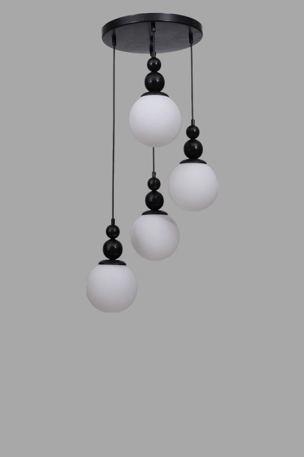 Llambadar Opviq, 9052-4, metal e xham, e bardhë dhe e zezë