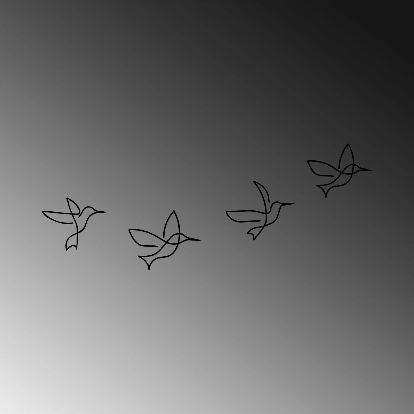 Aksesor dekorativ metalik për mur, zogj, Wallity - 304