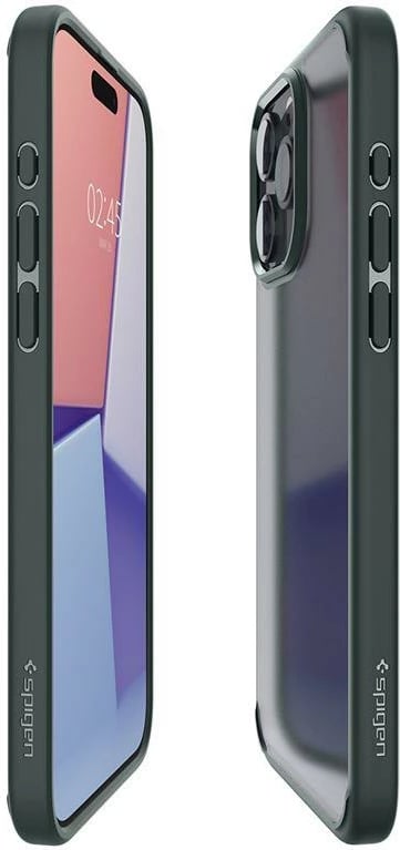 Mbështjellës Spigen Ultra Hybrid për iPhone 15 Pro, Gjelbër e errët
