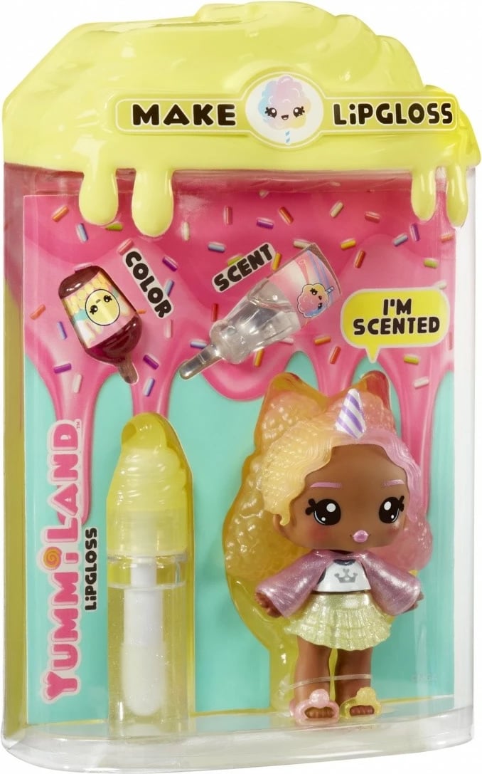 Set lodër dhe lip gloss Yummiland nga MGA, S2, Cotton Candy, me kukull të vogël aromatike