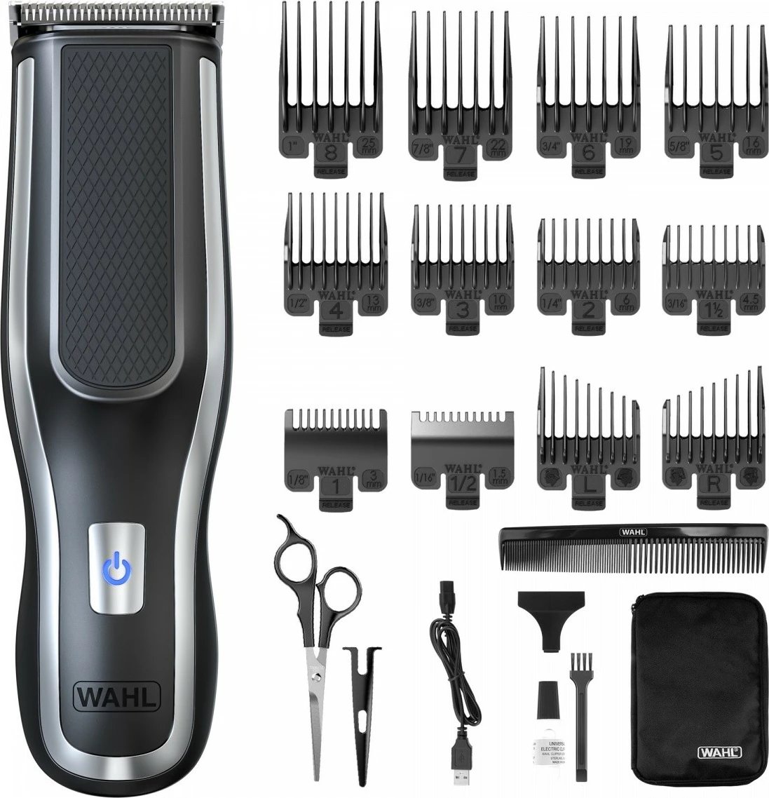 Makinë rroje flokësh Wahl Self-Clip 360, 10 pozicione, 45 mm, e zezë/argjendtë, set me aksesorë
