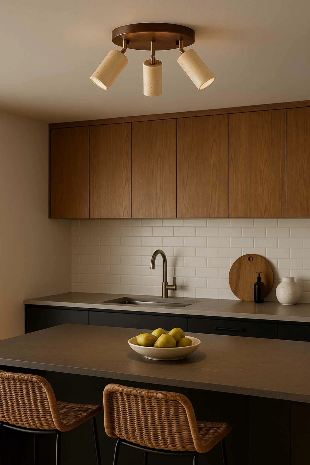 Llambë tavani prej druri, Opviq Nur C, ngjyrë bezhë dhe arre