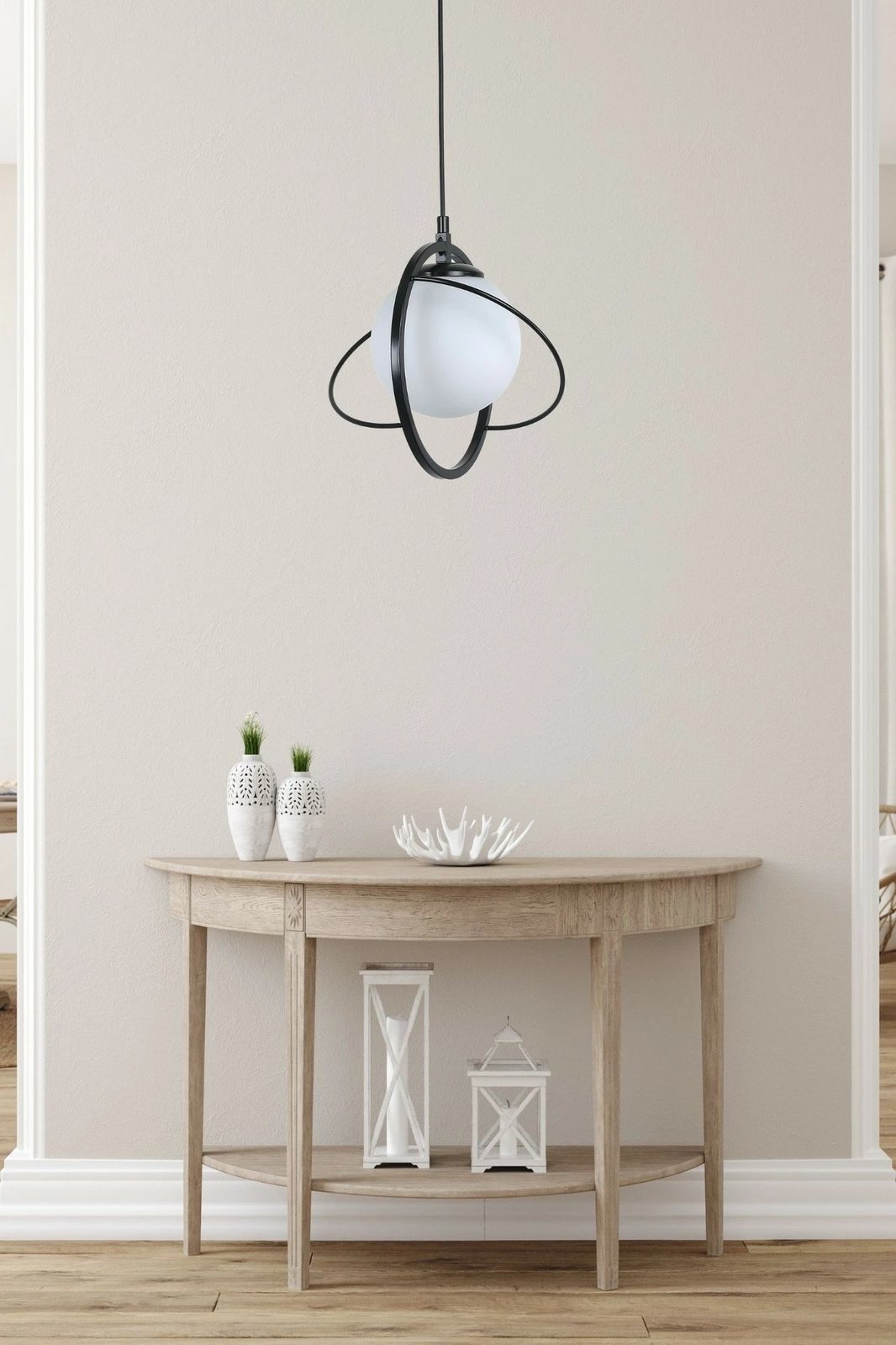 Llambë tavani Opviq, 8773-1, trup metalik, e zezë dhe e bardhë, diametër 25cm, lartësi 70cm Llambë tavani Opviq, 8773-1, trup metalik, e zezë dhe e bardhë, diametër 25cm, lartësi 70cm