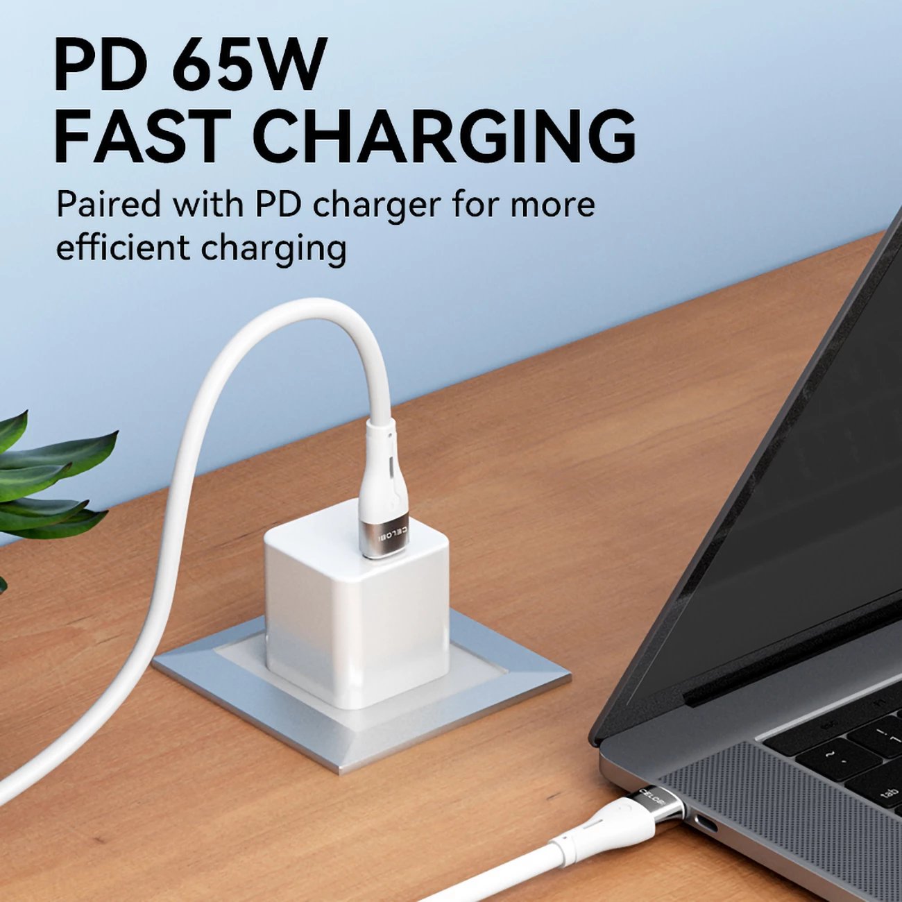 Kabllo USB-C në USB-C Wozinsky WSTCC1, 1m, 65W, Bardhë