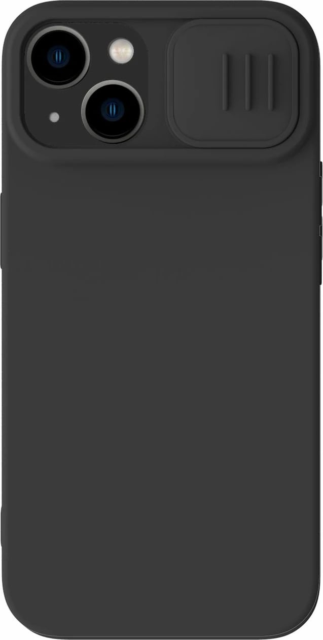 Mbështjellës Nillkin CamShield Silky Silicone për iPhone 14 Plus, MagSafe, me kapak kamere, Zi