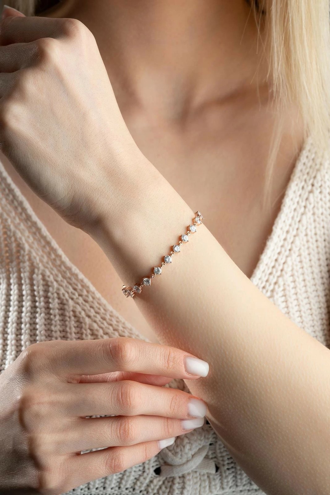 Byzylyk argjendi Jumeon, ngjyrë rozë dhe e bardhë, NRZ999376