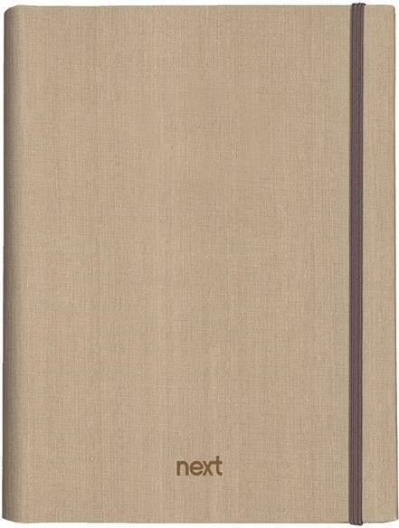 Bllok shënimesh Next me spirale të fshehur 17x25cm 5 lëndë, 175 faqe, Bezhë me elastik