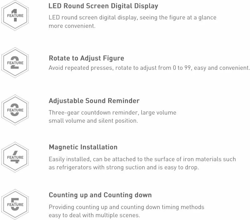 Timer elektronik Baseus Heyo ACDJS-01, me ekran digjital, i zi Timer elektronik Baseus Heyo ACDJS-01, me ekran digjital, i zi