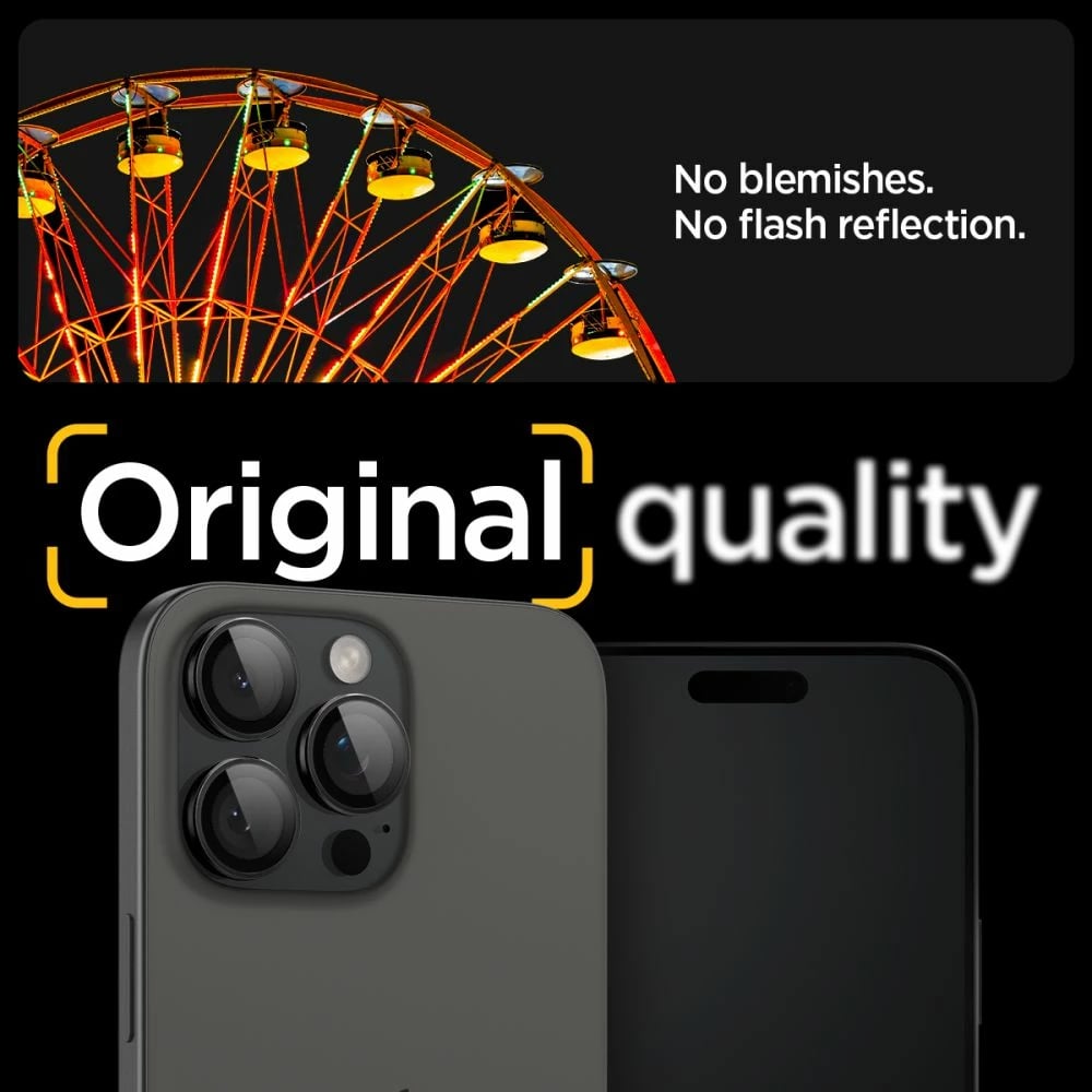 Mbrojtës xhami për kamerë Spigen Glas.tR EZ Fit Optik, për iPhone 14 Pro / Pro Max / 15 Pro / Pro Max / 16 Pro / Pro Max, 2 copë, Zi