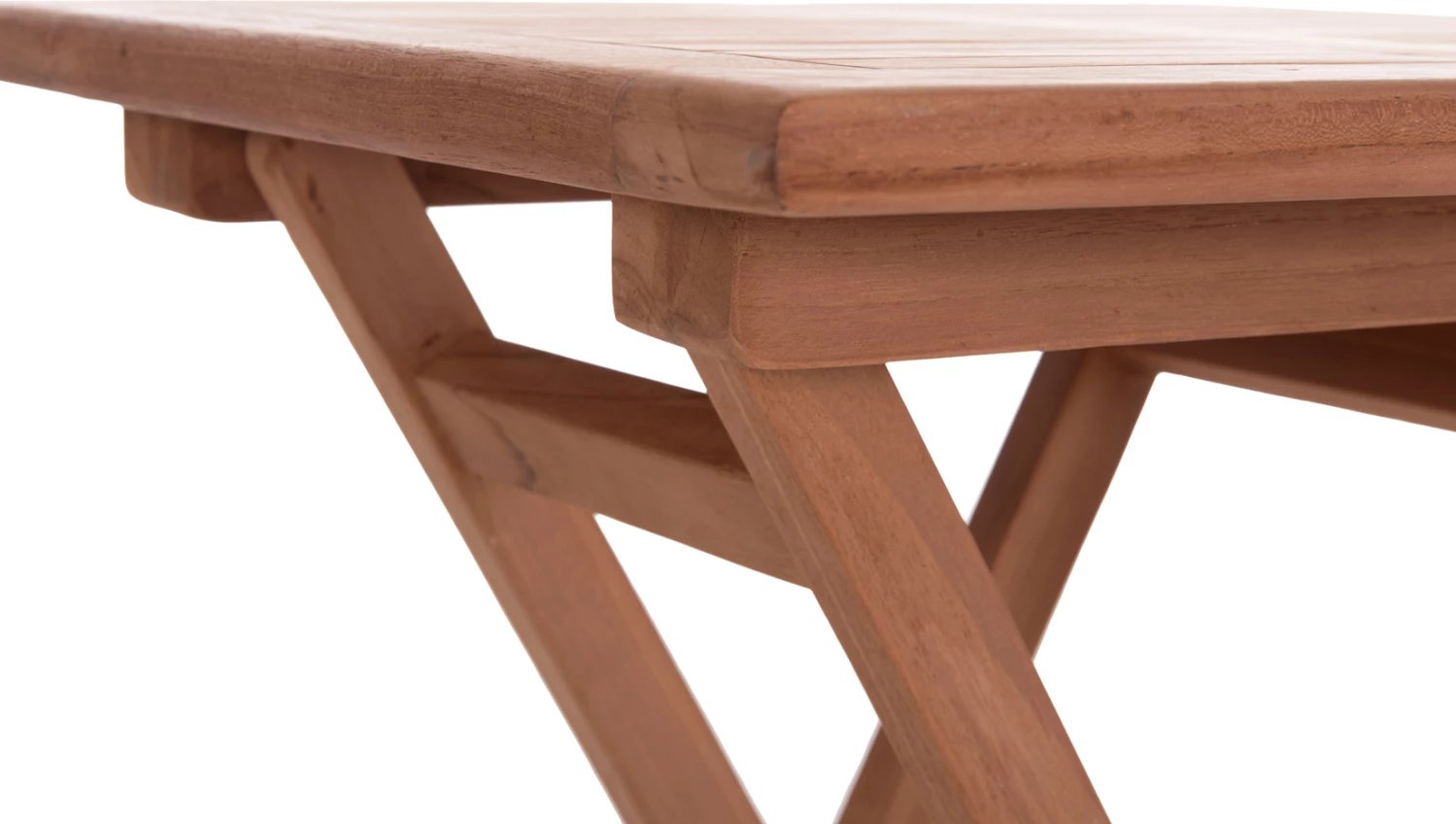 Tavolinë katrore palosëse ERIS, dru tik natyral, 60x60x75cm