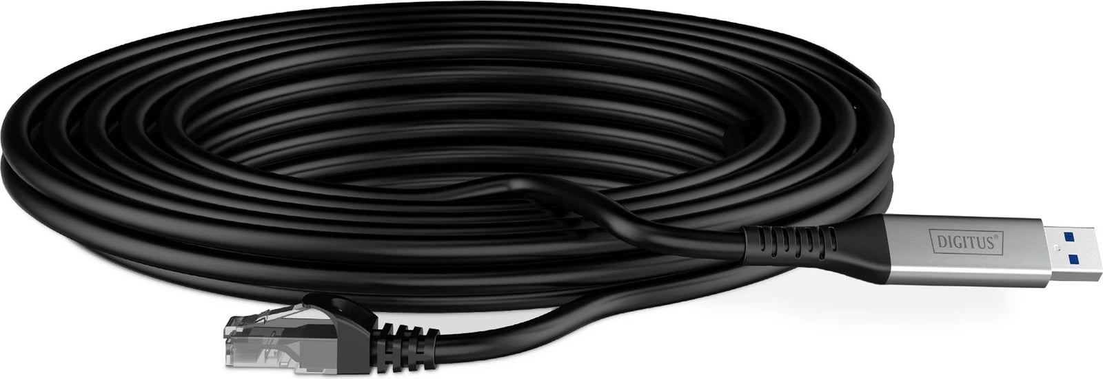 Kabllo USB 3.2 në RJ-45 Digitus, Cat6a, 2m, e zezë