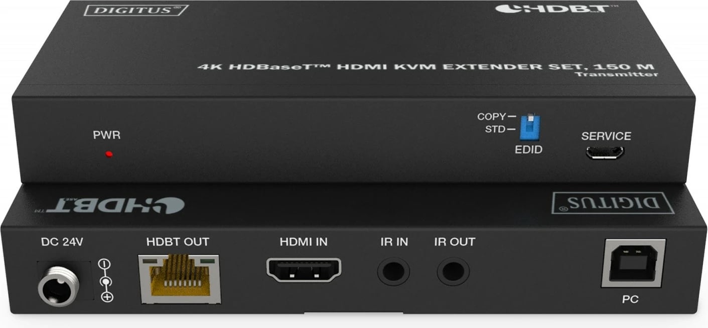 Set zgjatues HDMI Digitus DS-55522, HDBaseT, 4K 60Hz, 150m, me IR, PoC, i zi