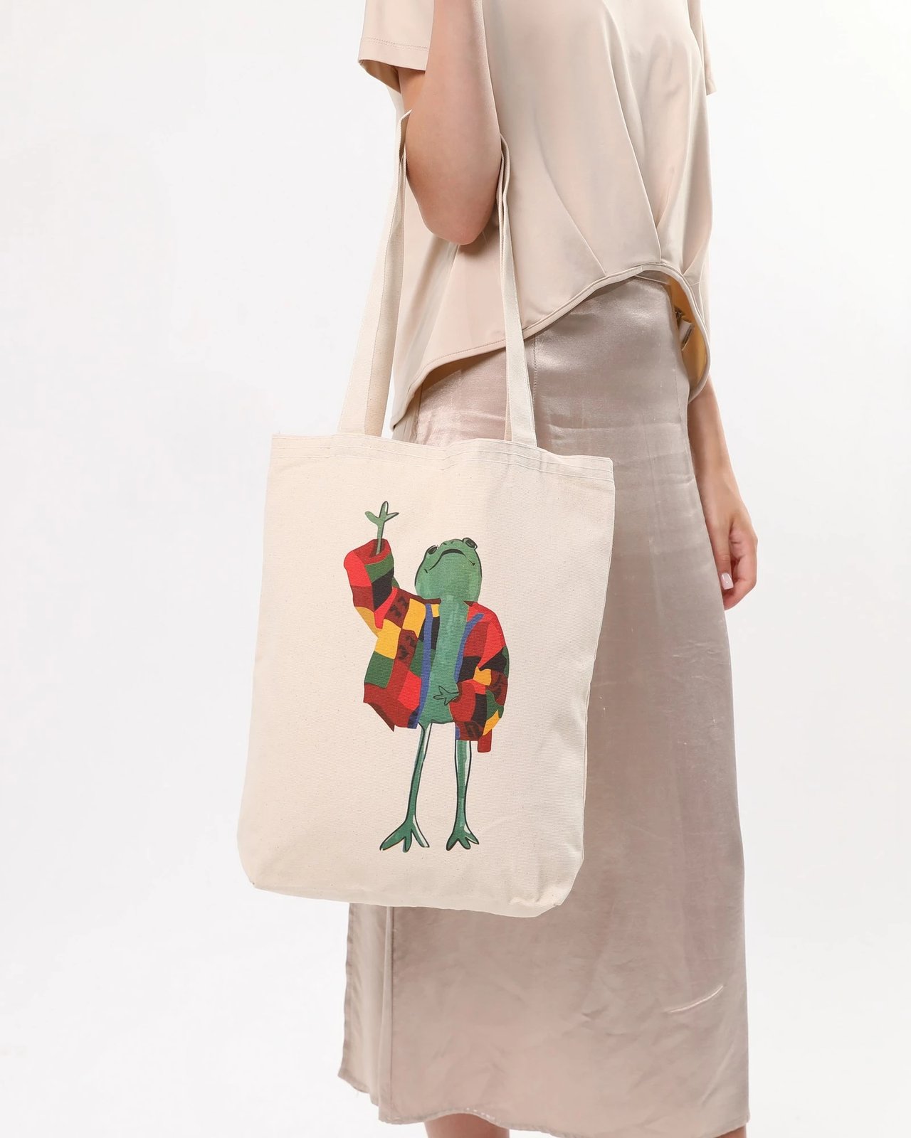Tote bag Zoozie Bags, krem, 35x40x8cm, model me bretkosë