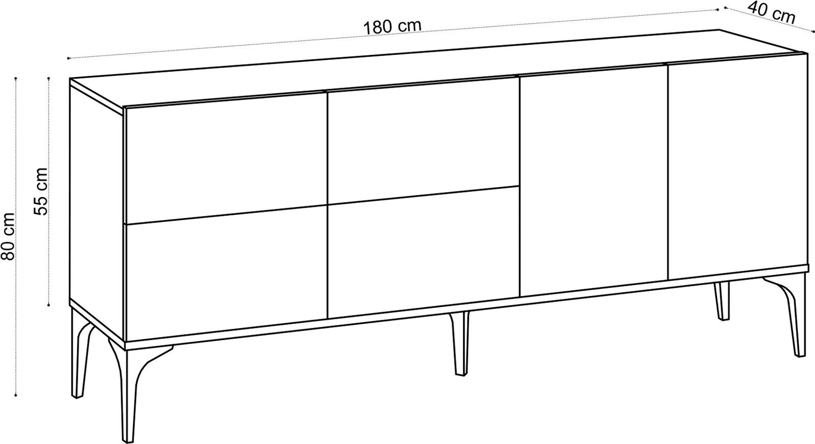 Konsol Skye Decor, ngjyrë lisi safir, Laika