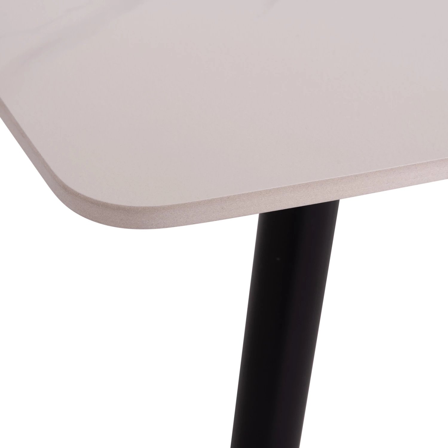 Tavolinë ngrënieje RAVEN, sipërfaqe qeramike, pamje mermeri të bardhë, 160x80x74cm