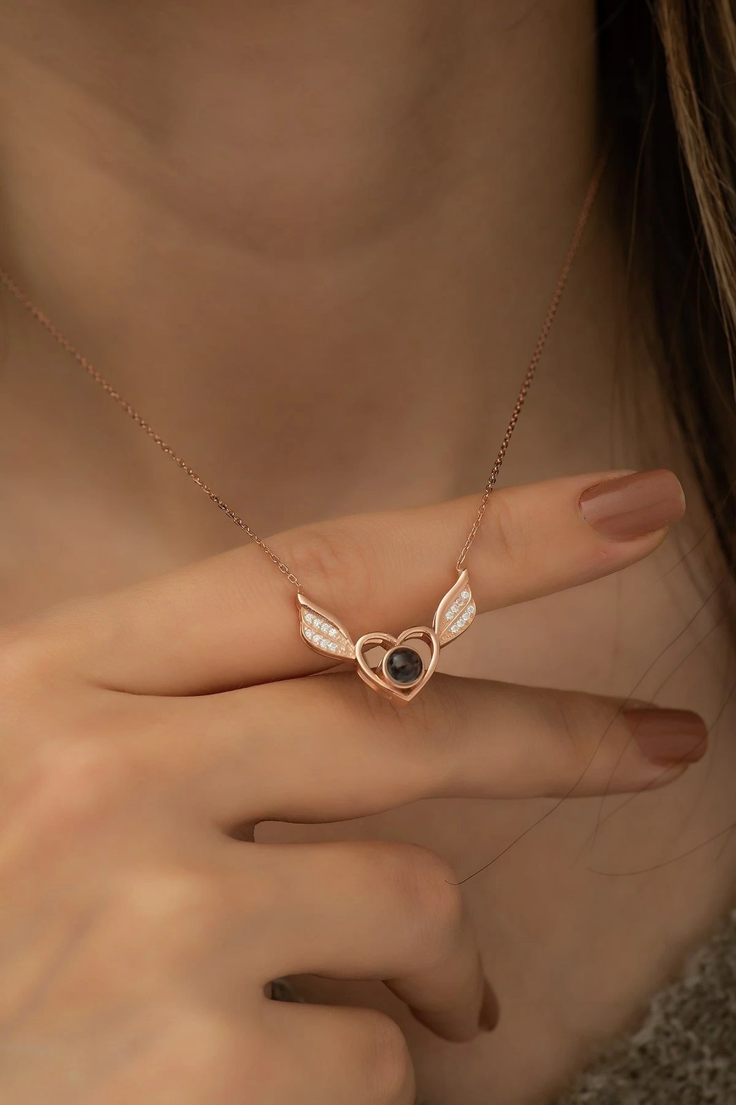 Qafore argjendi Jumeon, TRDYL612, ngjyrë rozë e artë, e zezë, e bardhë