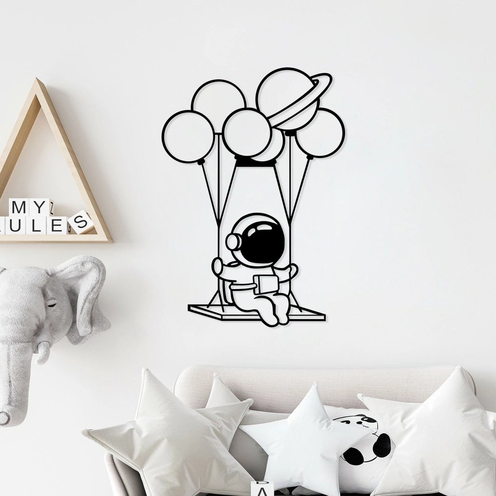 Aksesor dekorativ metalik për mur, astronaut, Wallity, 44x70cm