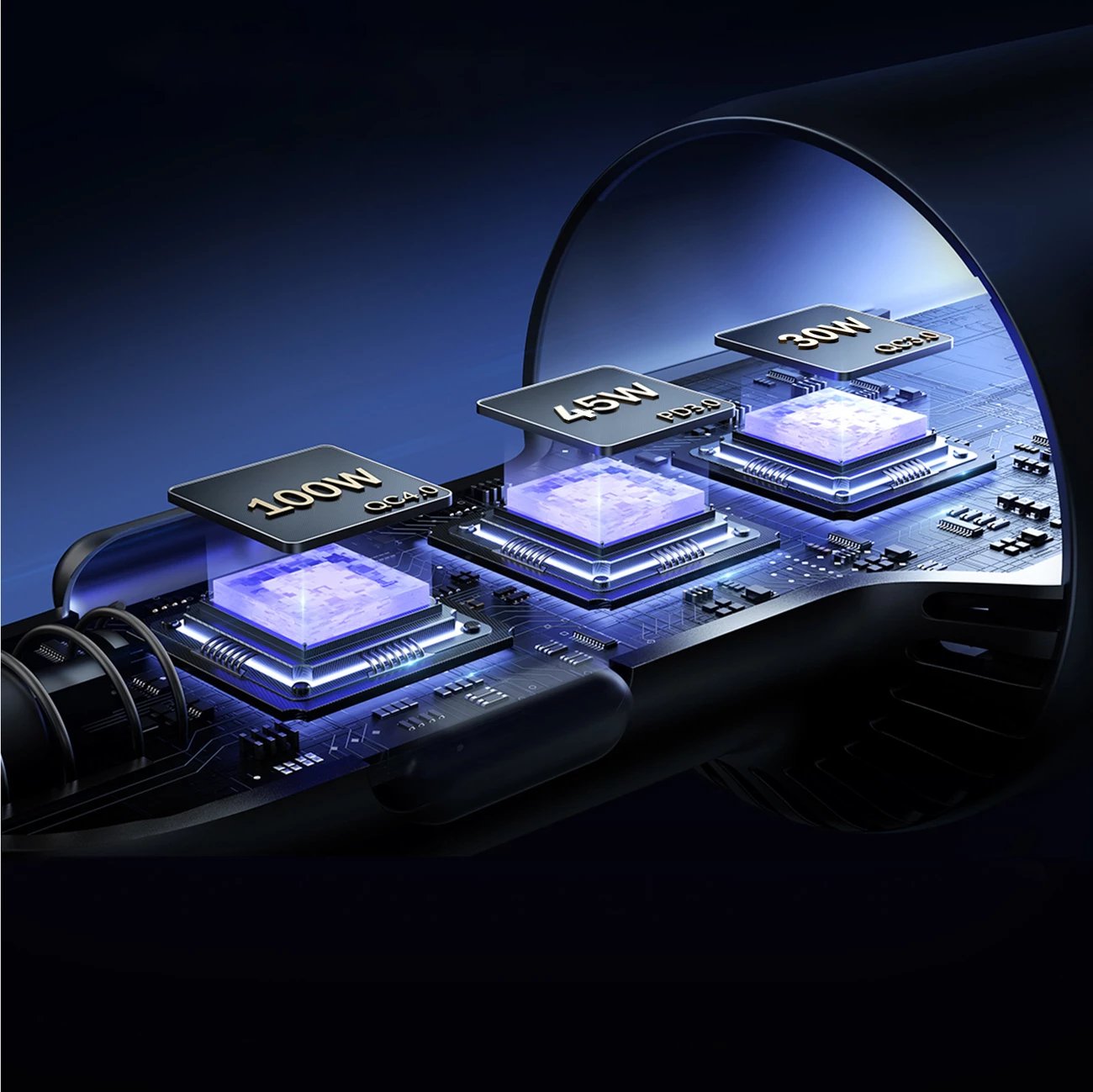 Karikues makine Joyroom JR-CCN07 145W 2xUSB-C + USB-A me kabllo USB-C 100W, gri e errët