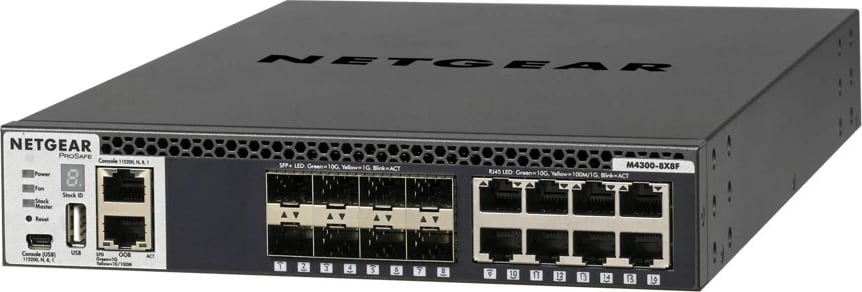 Switch NETGEAR M4300-8X8F, Managed, L3, 10G Ethernet, Rack mounting