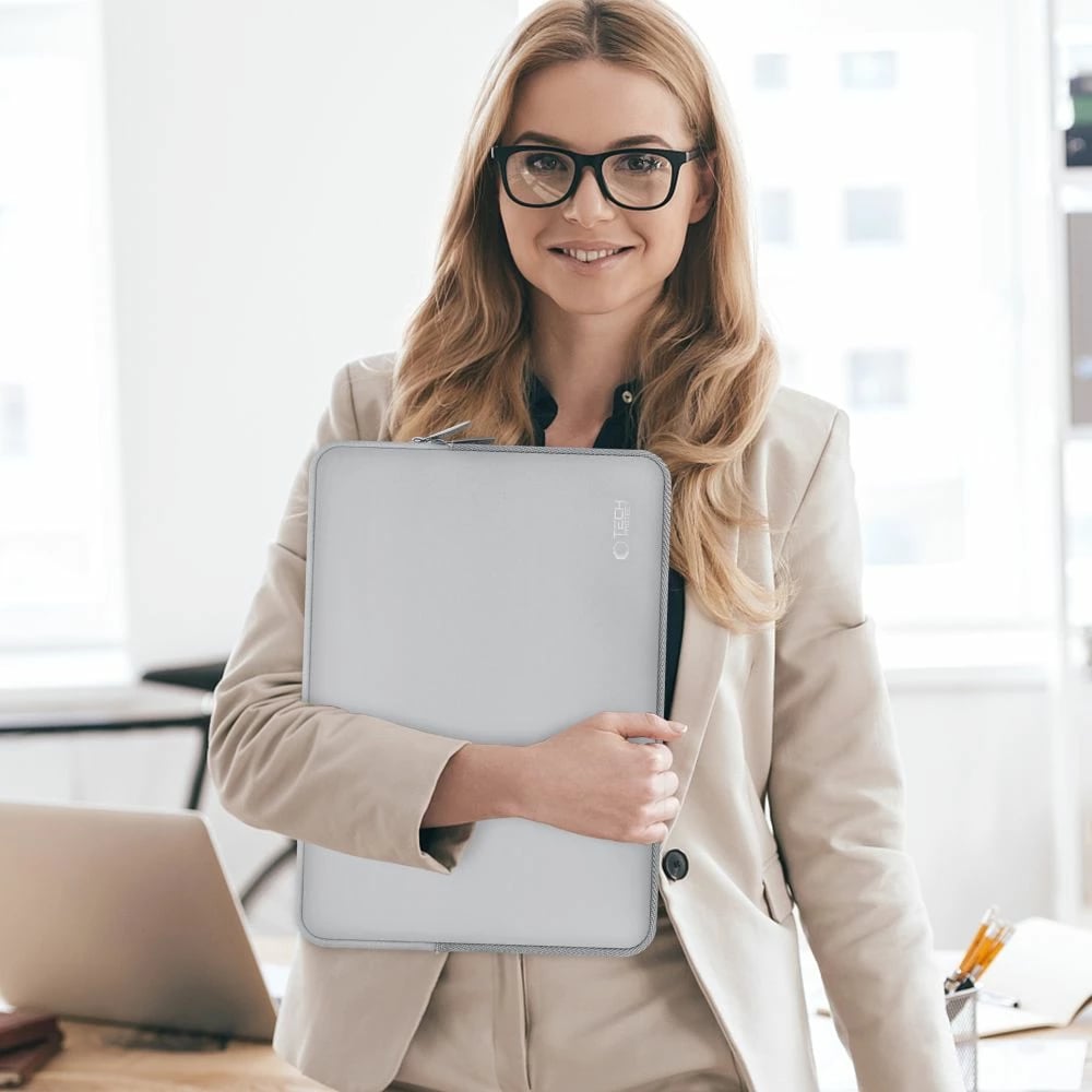 Kasë laptopi Tech-Protect NeoSlim 13-14 inç me çantë aksesorësh, Gri set