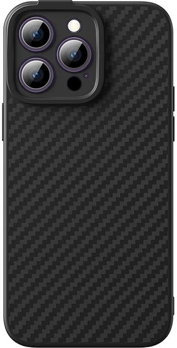 Mbështjellës magnetik Baseus Synthetic Fiber Series për iPhone 14 Pro, i zi, set me xham të temperuar dhe set pastrimi