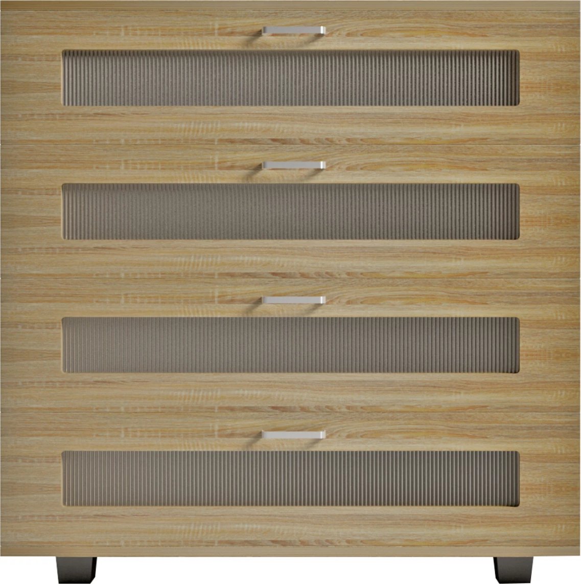 Komodinë THORGAN FH9880.01 melaminë në ngjyrë SONOMA-4 sirtarë 80Χ40Χ83Hcm