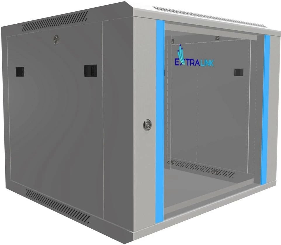 Kasë Extralink EX.8581 për server, 9U, 600x600 mm, xham, Gri