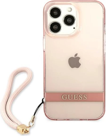 Mbështjellës Guess Translucent Strap për iPhone 13 Pro/13 6.1", Rozë Mbështjellës Guess Translucent Strap për iPhone 13 Pro/13 6.1", Rozë