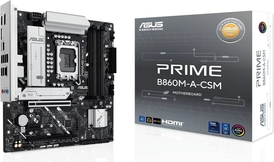 Pllakë amë ASUS PRIME B860M-A-CSM, Socket 1851, micro ATX, Multikolor