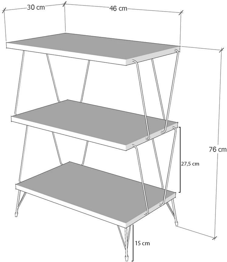 Tavolinë anësore Hanah Home, Lazandos, antracit