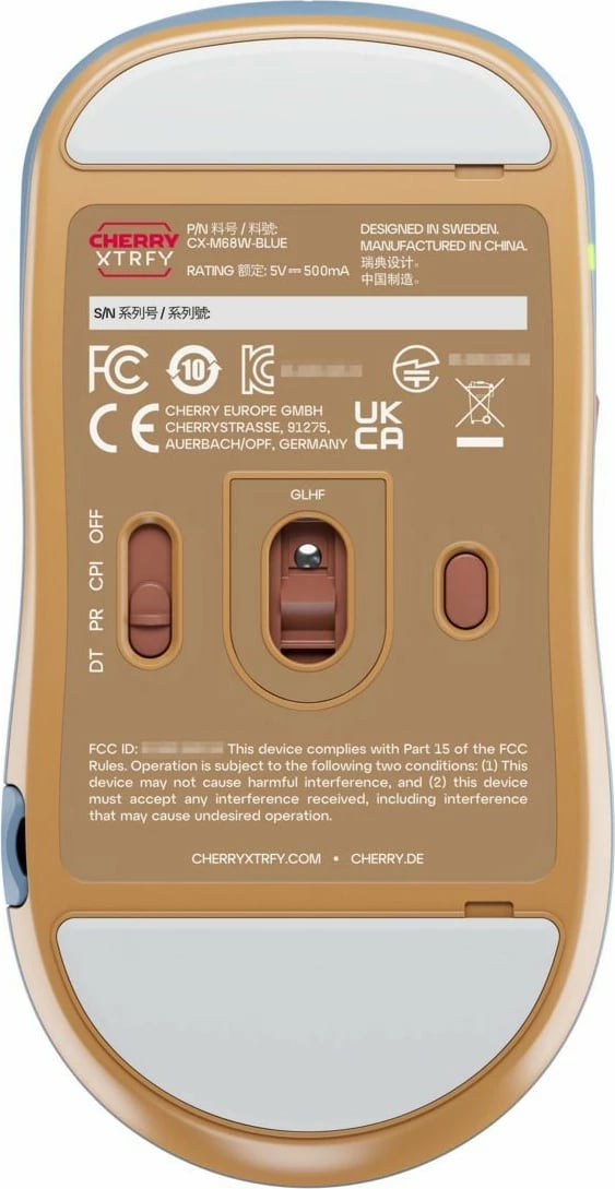 Maus CHERRY XTRFY M68 Wireless, 26000 DPI, i zi, blu, kafe